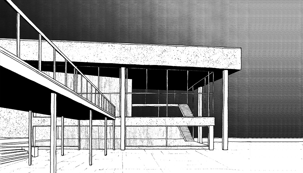 Non-Residential brutalism buildings drawings by Jovana Radujko Brutalizam i Renesansa