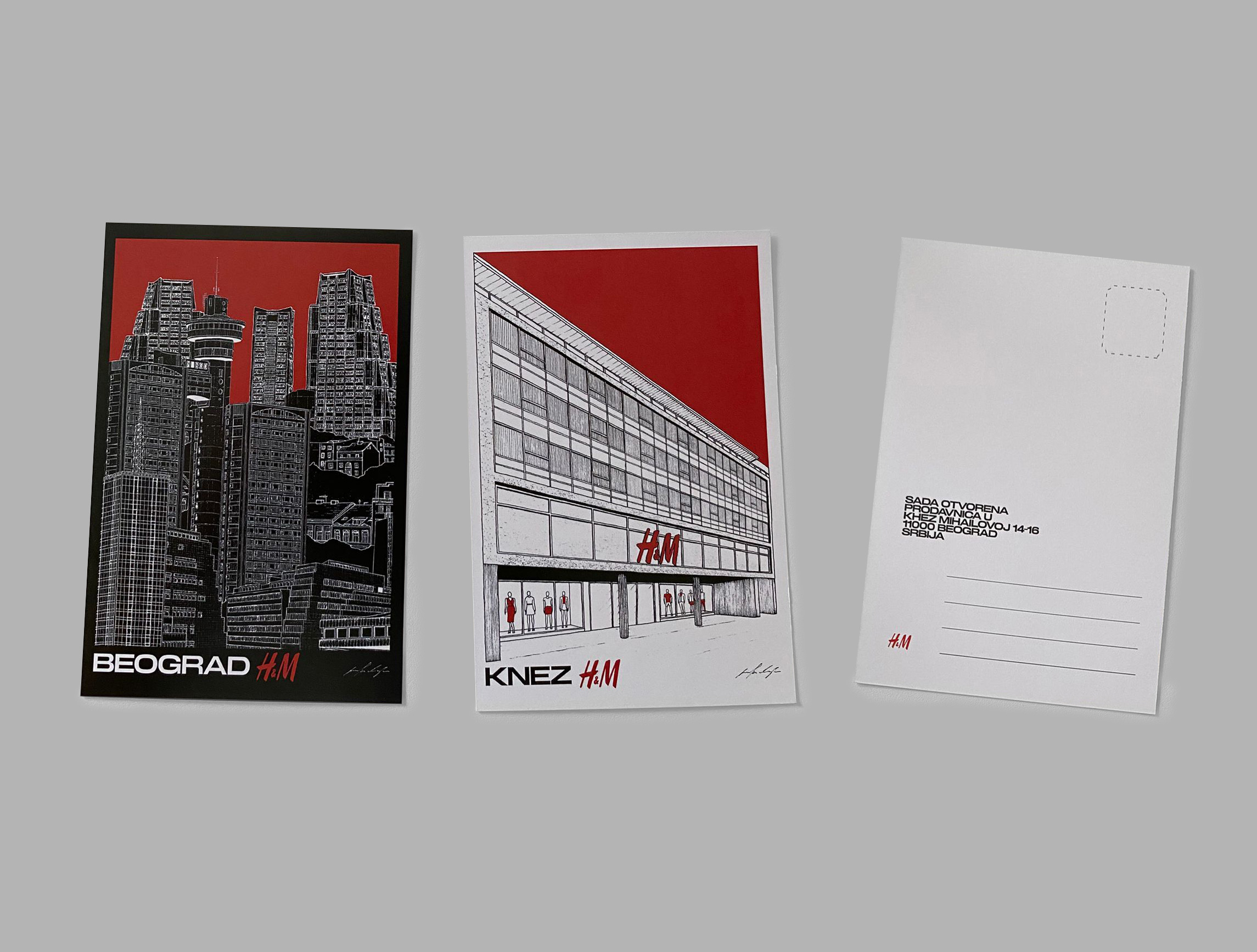 Jovana Radujko drawings for H&M x NewMediaTeam