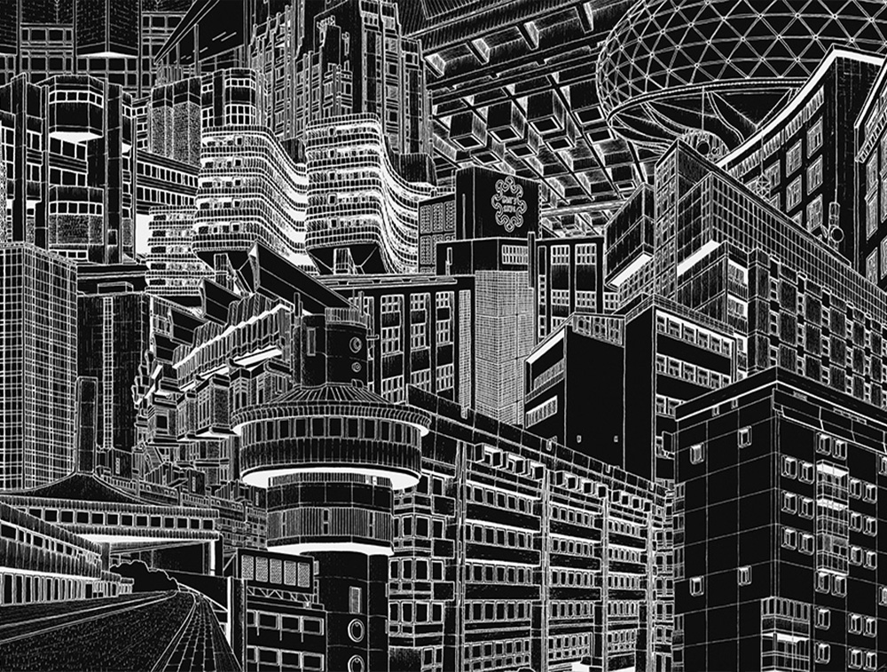 Jovana Radujko wallpaper drawing for Marahome x Marburg Tapetenfabrik