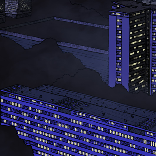 360 view from Western city Gate Belgrade drawing by Jovana Radujko