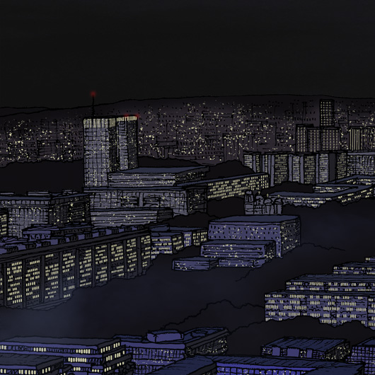 360 view from Western city Gate Belgrade drawing by Jovana Radujko