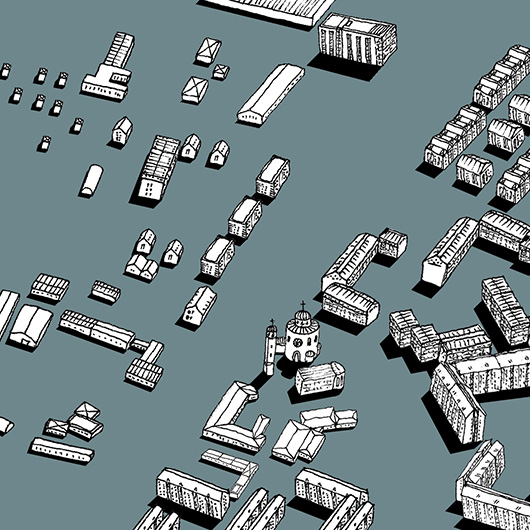 Map of New Belgrade drawing by Jovana Radujko