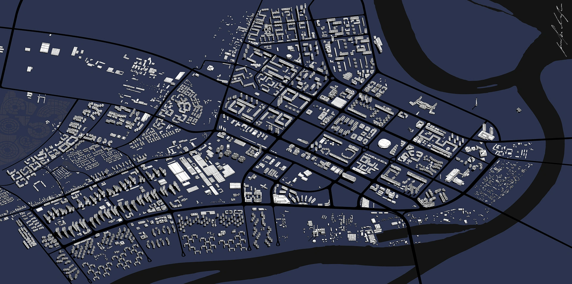 Map of New Belgrade drawing by Jovana Radujko
